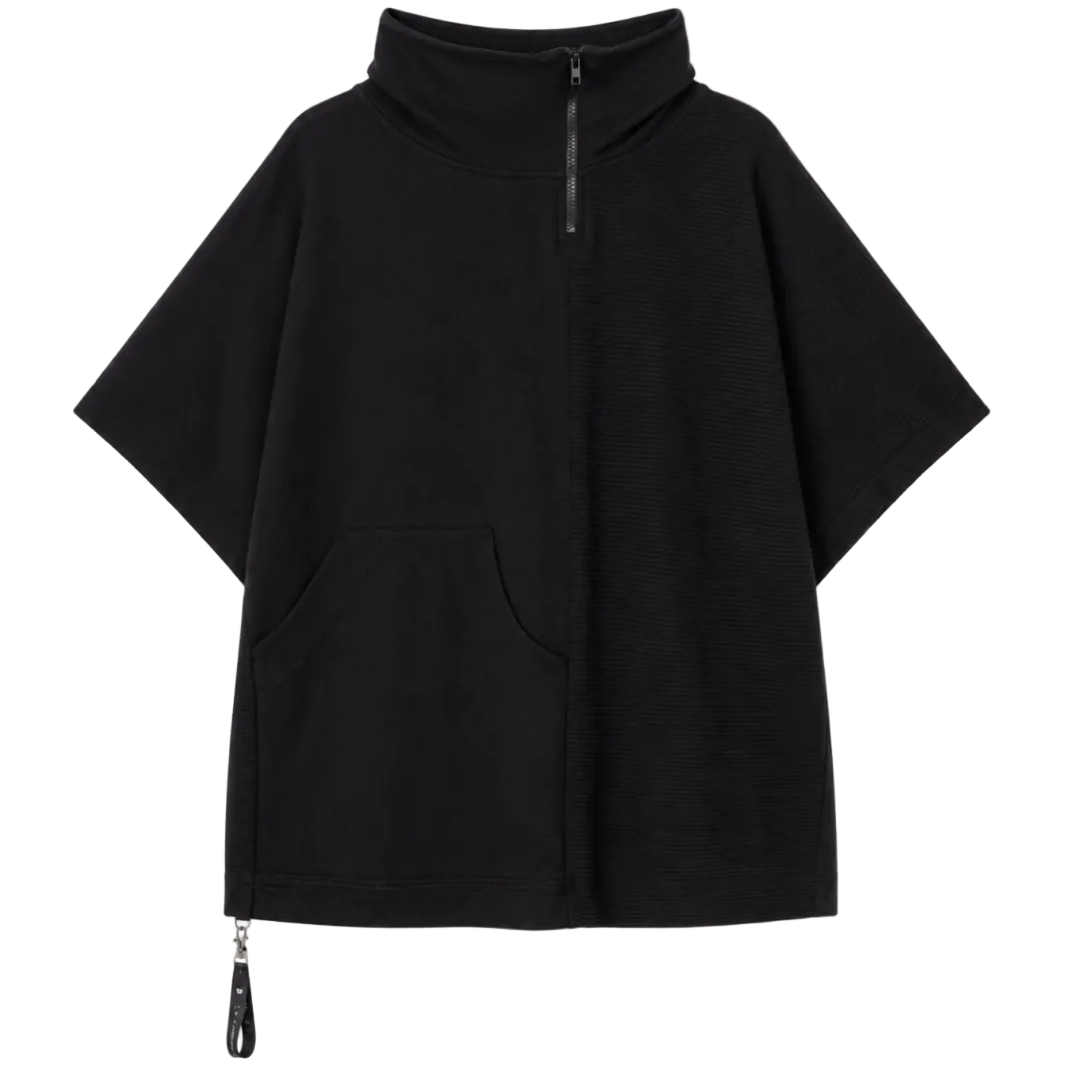 [3 em 1] blusa curta comprida sobreposição