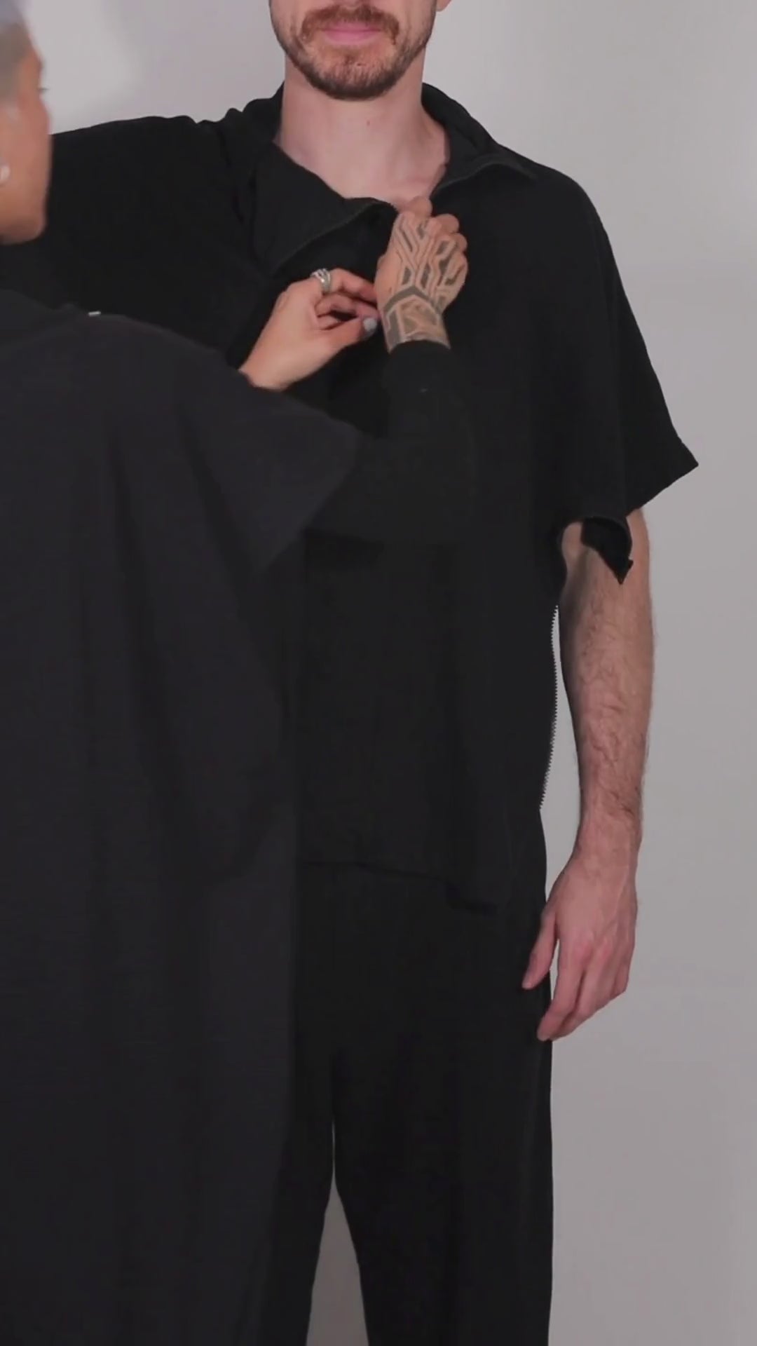[3 em 1] blusa curta comprida sobreposição